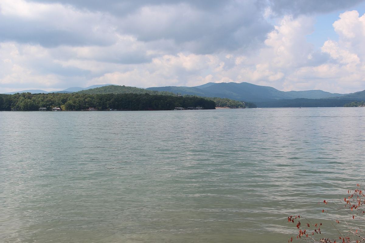 Lake Blue Ridge with forested ridges beyond, seen from Morganton Point